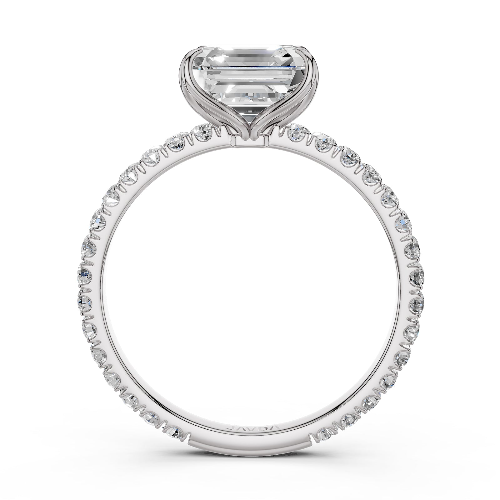 Asscher Diamond Engagement Ring crafted in 14k White Gold